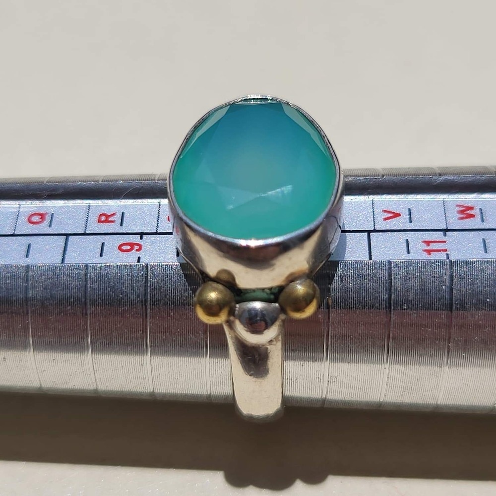 Vintage YS Chalcedony Sterling Silver Statement Ring - Picture 6 of 9
